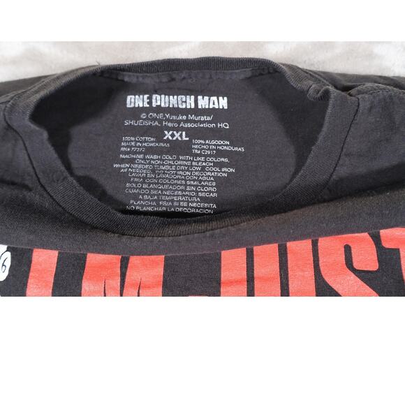 One Punch Man Shirt Mens 2XL Black Anime Graphic Hero Saitama Tee Cartoon Fun - Picture 4 of 7